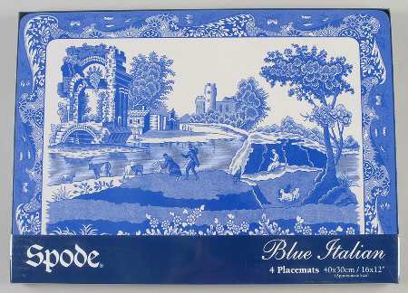 Blue Italian Corkboard Placemat - Set of 4
