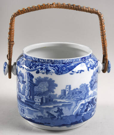 Blue Italian (Older) Biscuit Barrel No Lid