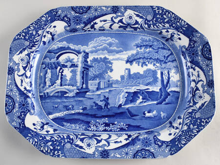 Blue Italian (Older) 17" Oval Serving Platter