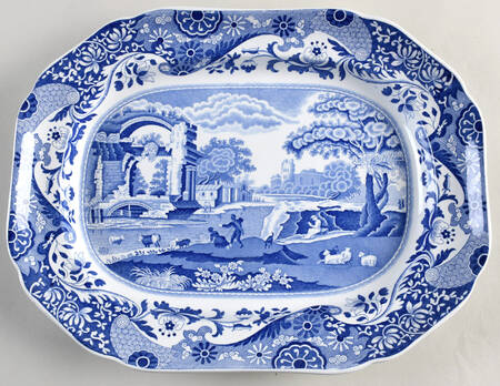 Blue Italian (Older) 14" Oval Serving Platter
