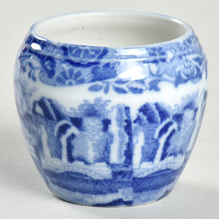 Blue Italian (Older) Mustard Jar No Lid