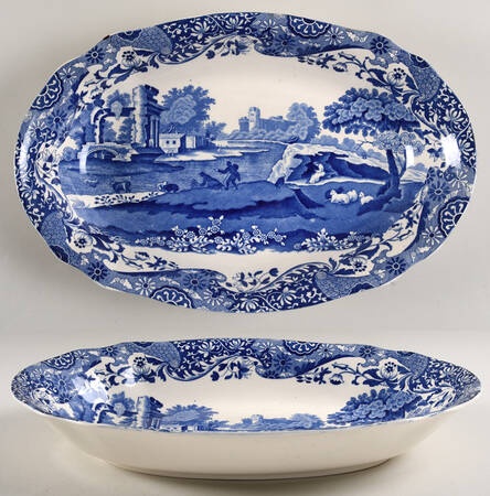 Blue Italian (Older) 14" Deep Oval Serving Platter