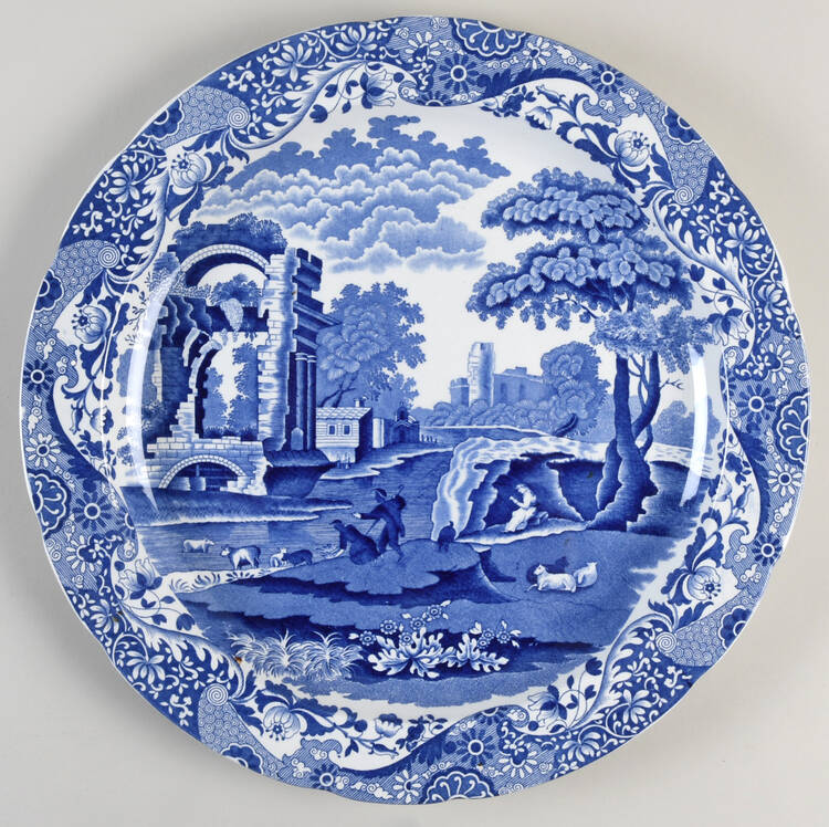Blue Italian (Older) 14" Chop Plate (Round Platter)
