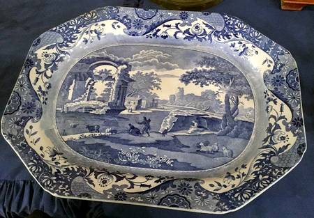 Blue Italian (Older) 21" Oval Serving Platter