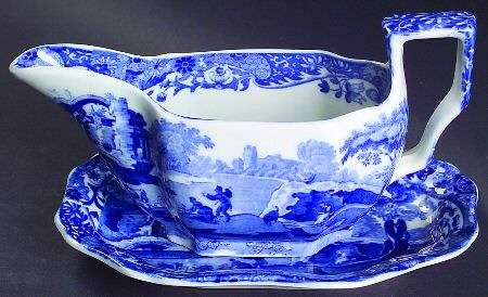 Blue Italian (Older) Gravy Boat & Underplate