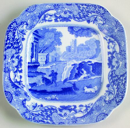 Blue Italian (Older) Square Bread & Butter Plate