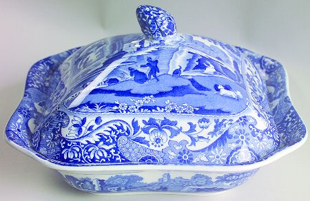 Blue Italian (Older) Square Covered Vegetable
