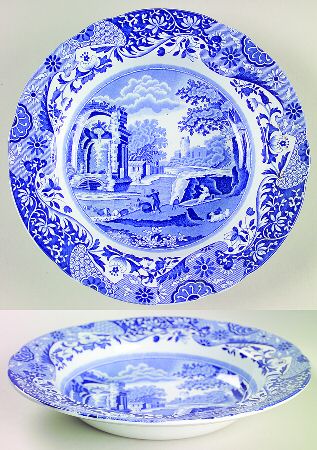 Blue Italian (Older) Large Rim Soup Bowl