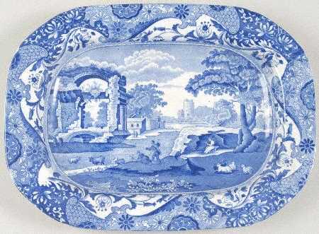 Blue Italian (Older) 14" Oval Serving Platter