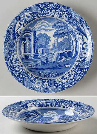 Blue Italian (Older) Rim Soup Bowl