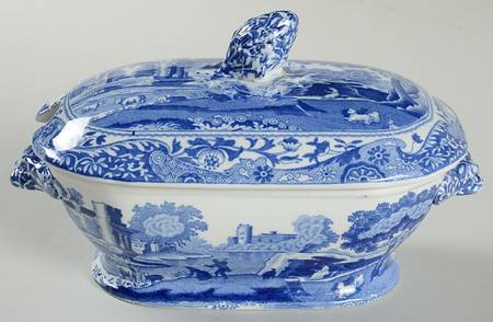 Blue Italian (Older) Sauce Boat & Lid