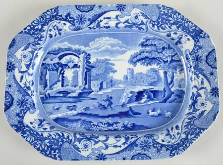 Blue Italian (Older) 14" Oval Serving Platter