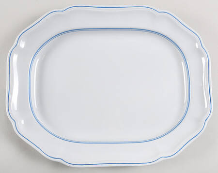 Blue Marlborough 16" Oval Serving Platter
