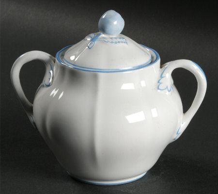 Blue Marlborough Sugar Bowl & Lid