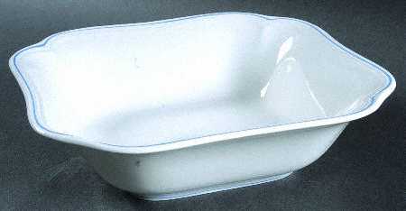 Blue Marlborough 9" Square Vegetable Bowl