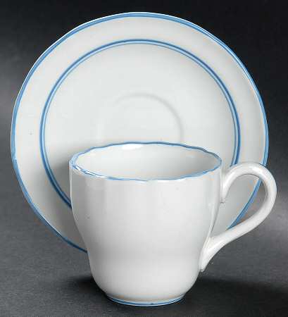 Blue Marlborough Flat Demitasse Cup & Saucer Set