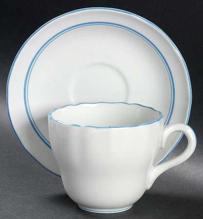 Blue Marlborough Flat Cup & Saucer Set