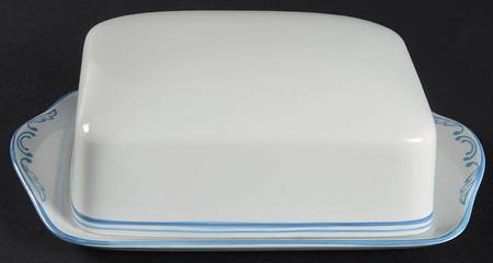 Blue Marlborough Rectangular Covered Butter