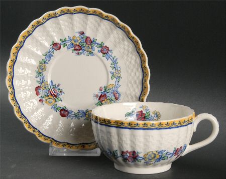 Blue Rambler Flat Cup & Saucer Set