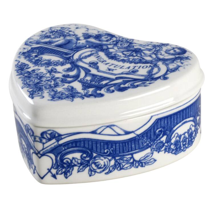 Blue Room Collection Heart Shape Box & Lid by Spode