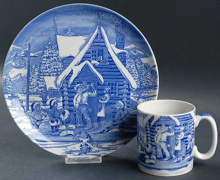 Blue Room Collection 2005 Annual Christmas Plate & Mug Set