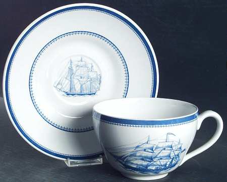 Blue Room Collection Jumbo Cup & Saucer Set