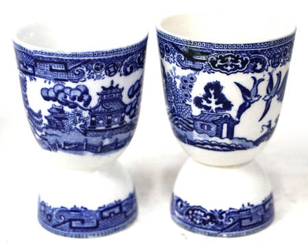 Blue Willow Double Egg Cup
