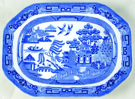 Blue Willow 14" Oval Serving Platter