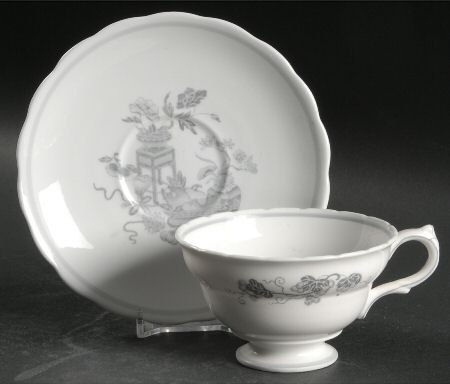 Bowpot Grey Footed Cup & Saucer Set