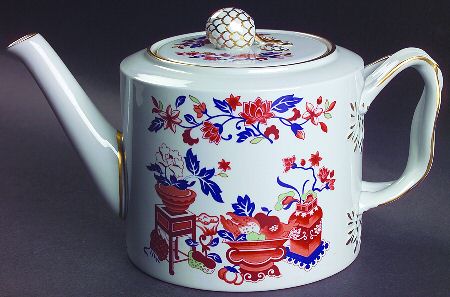 Bowpot Multicolor (Rust, Green, Blue) Teapot & Lid