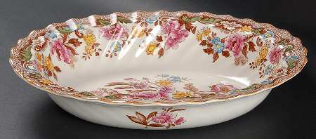 British Flowers 9" Oval Vegetable Bowl