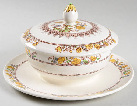 Buttercup (Older Backstamp) Mayonnaise with Attached Underplate & Lid