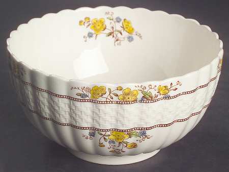 Buttercup (Older Backstamp) Cranberry Bowl by Spode