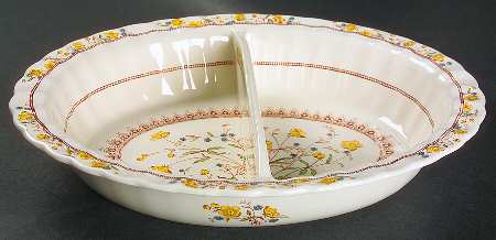 Buttercup (Older Backstamp) 11" Oval Divided Vegetable Bowl