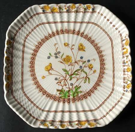 Buttercup (Older Backstamp) 9" Square Cake Plate by Spode