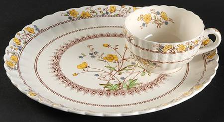 Buttercup (Older Backstamp) Snack Plate & Cup Set