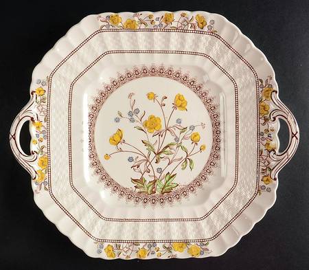 Buttercup (Newer Backstamp) 11" Square Handled Cake Plate