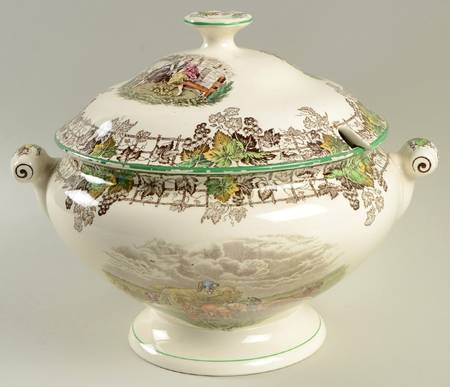 Byron Multicolor (Green Trim) Tureen &  Lid