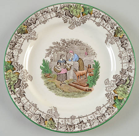 Byron Multicolor (Green Trim) Dinner Plate