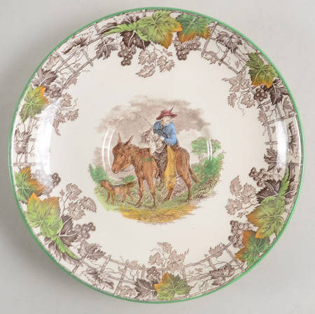 Byron Multicolor (Green Trim) Saucer for Cream Soup Bowl