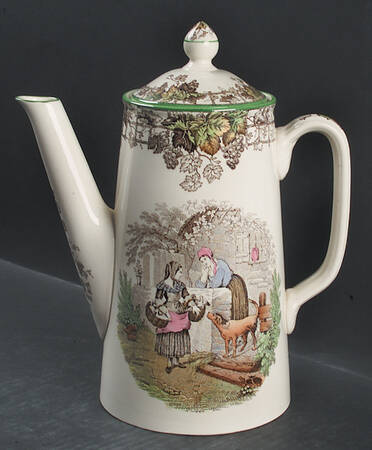 Byron Multicolor (Green Trim) Coffee Pot & Lid