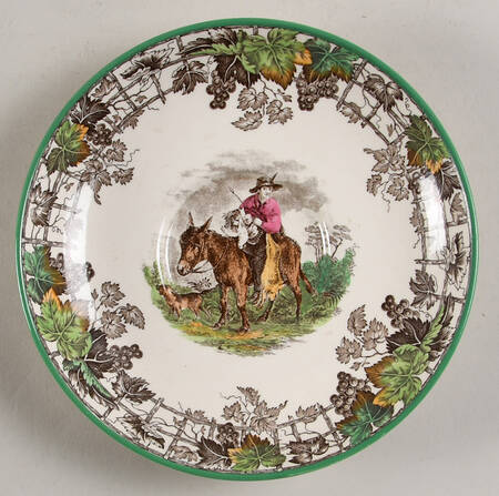 Byron Multicolor (Green Trim) Saucer for Footed Cream Soup Bowl by Spode