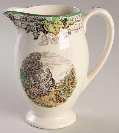 Byron Multicolor (Green Trim) Hot Water Jug No Lid