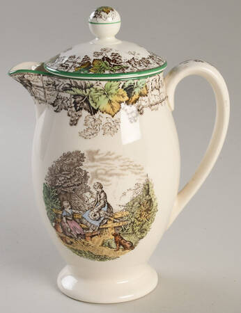 Byron Multicolor (Green Trim) Hot Water Jug & Lid