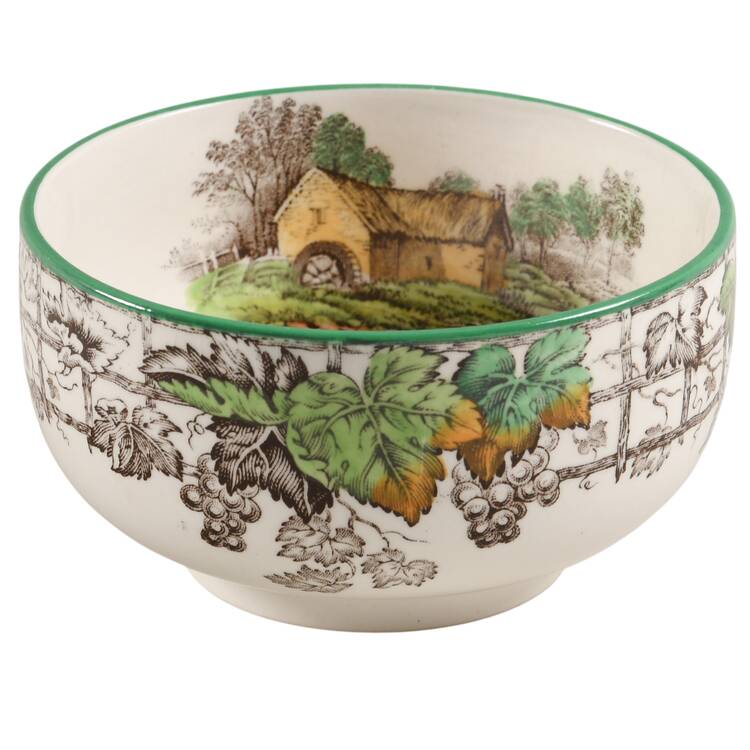 Byron Multicolor (Green Trim) Mini Open Sugar Bowl