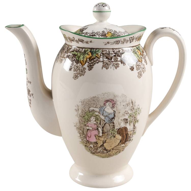 Byron Multicolor (Green Trim) Coffee Pot & Lid