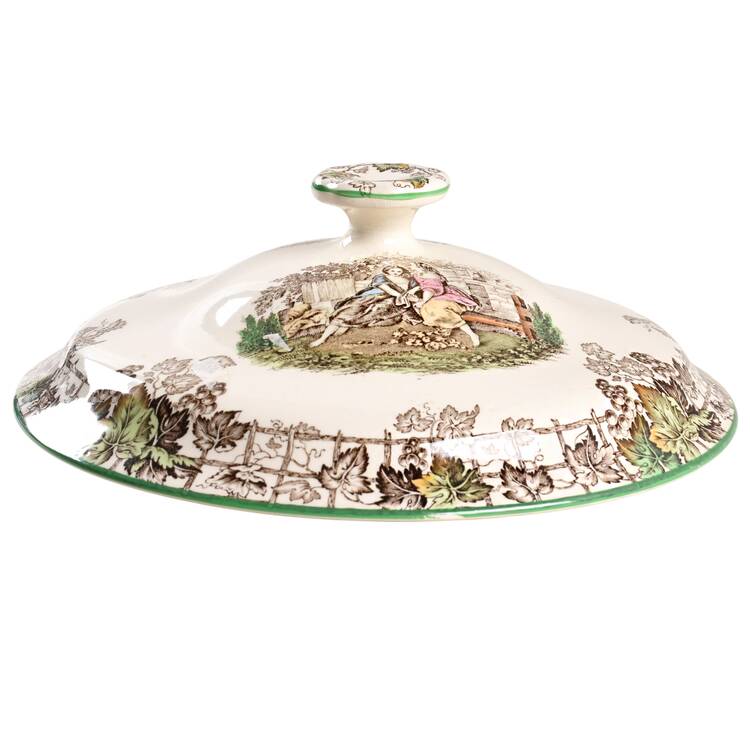 Byron Multicolor (Green Trim) Lid for Round Vegetable
