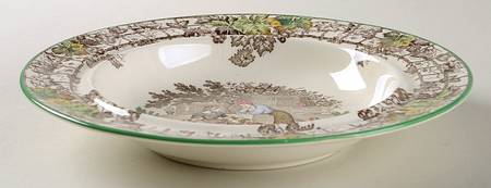 Byron Multicolor (Green Trim) Muffin Dish No Lid