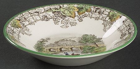 Byron Multicolor (Green Trim) Fruit/Dessert (Sauce) Bowl