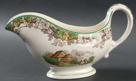 Byron Multicolor (Green Trim) Gravy Boat
